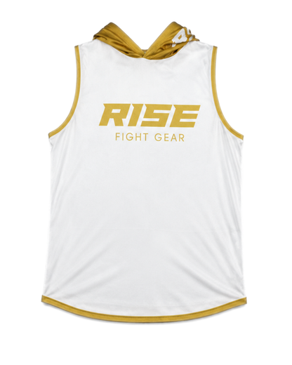 RISE SLEEVELESS HOODIE (WHITE/GOLD)