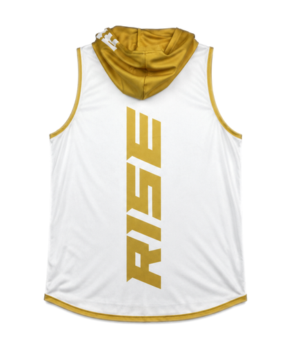 RISE SLEEVELESS HOODIE (WHITE/GOLD)