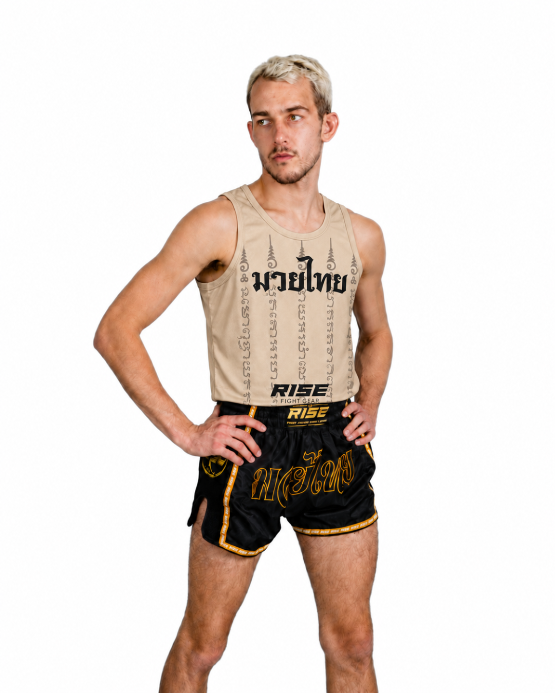 RISE MUAY THAI SAK YANT TANK TOP (BEIGE)
