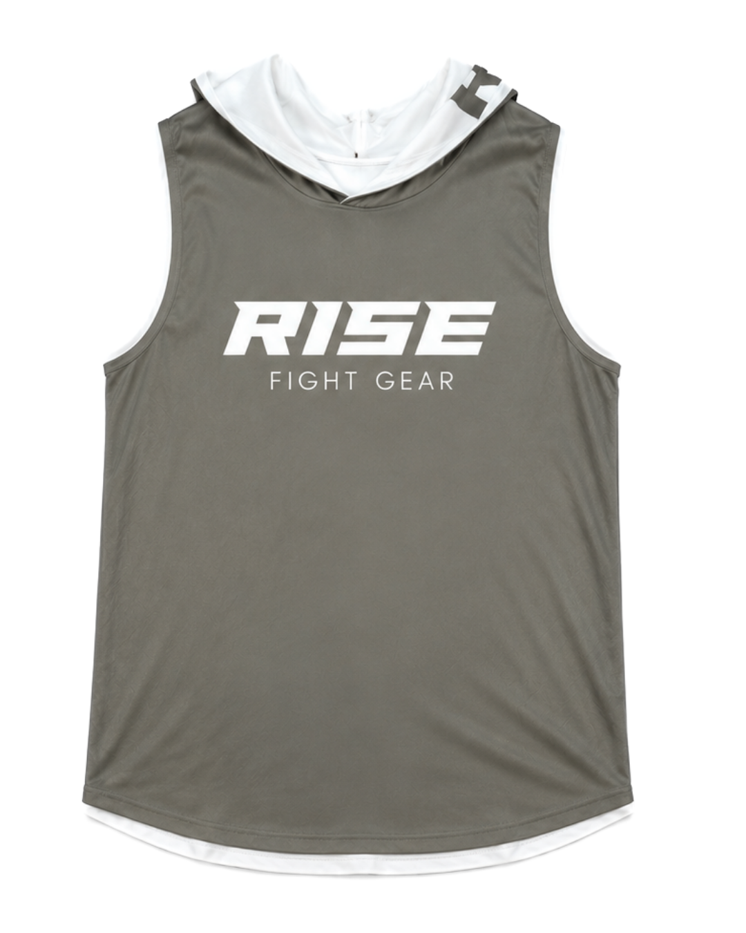 RISE SLEEVELESS HOODIE (GREY/WHITE)