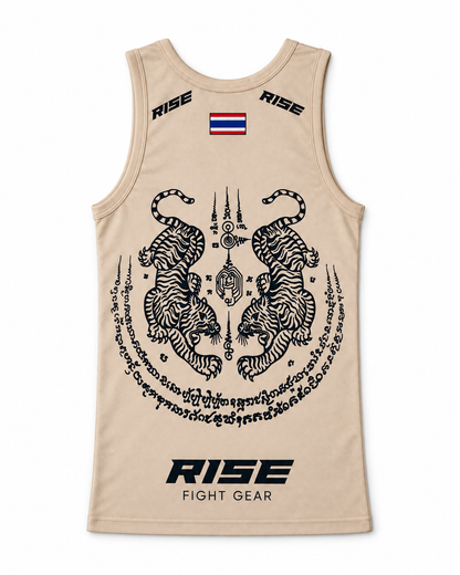 RISE MUAY THAI SAK YANT TANK TOP (BEIGE)