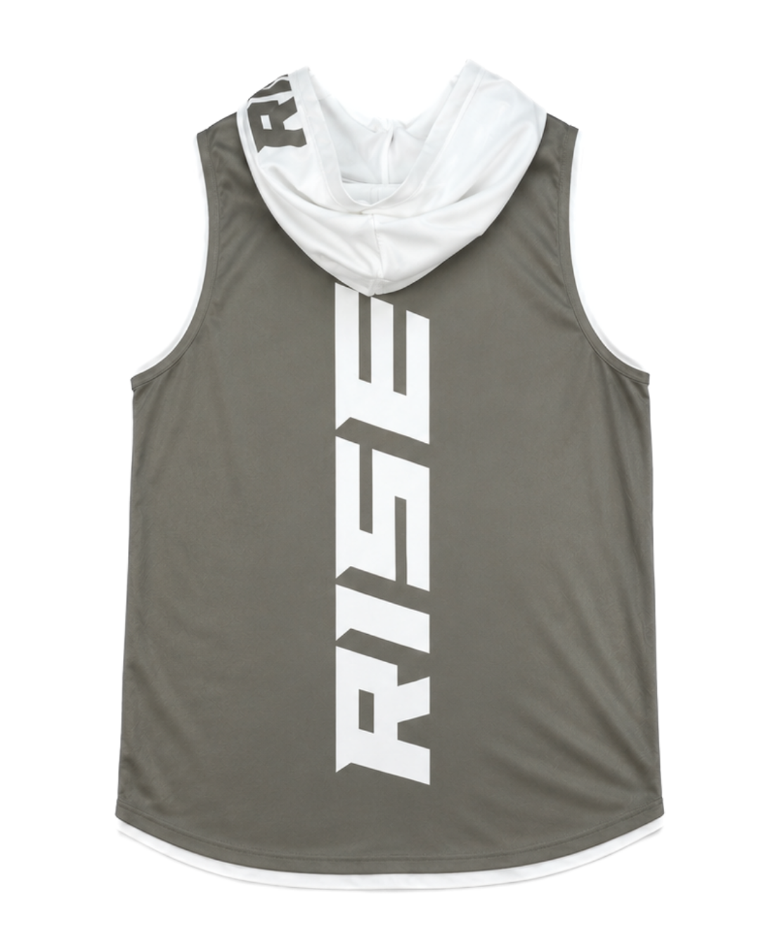 RISE SLEEVELESS HOODIE (GREY/WHITE)