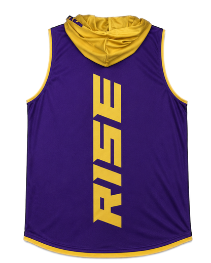 RISE SLEEVELESS HOODIE (PURPLE/GOLD)