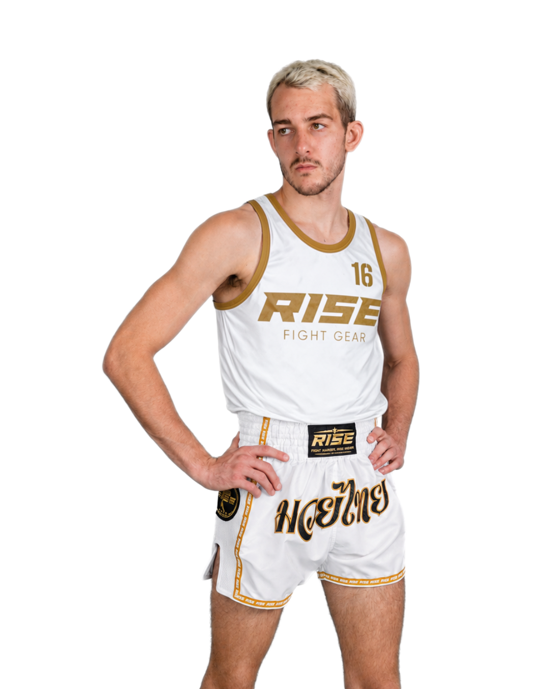 RISE BASKETBALL JERSEY No.16 (WHITE/GOLD)