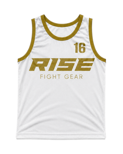 RISE BASKETBALL JERSEY No.16 (WHITE/GOLD)