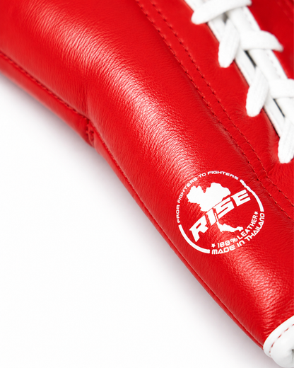RISE COMPETITION FULLY LEATHER BOXING GLOVES (RED)