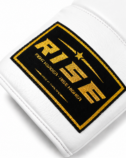 RISE COMPETITION FULLY LEATHER BOXING GLOVES (WHITE)