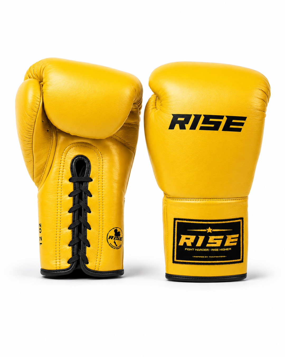 RISE COMPETITION FULLY LEATHER BOXING GLOVES (GOLD)
