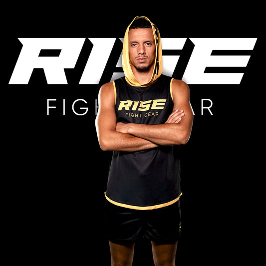 RISE SLEEVELESS HOODIE (BLACK/GOLD)