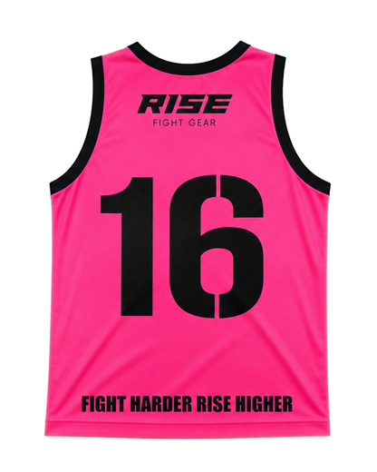 RISE BASKETBALL JERSEY No.16 (NEON PINK/BLACK)