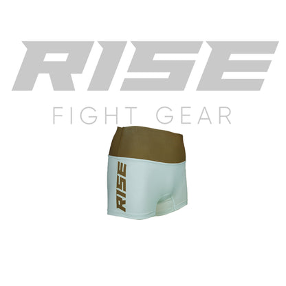 RISE WOMAN SHORTS LEGGINGS (WHITE/GOLD)