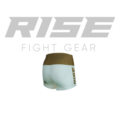 RISE WOMAN SHORTS LEGGINGS (WHITE/GOLD)