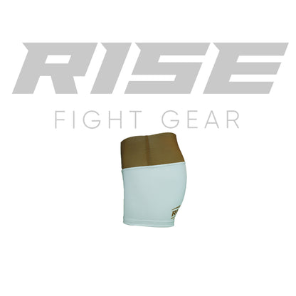 RISE WOMAN SHORTS LEGGINGS (WHITE/GOLD)