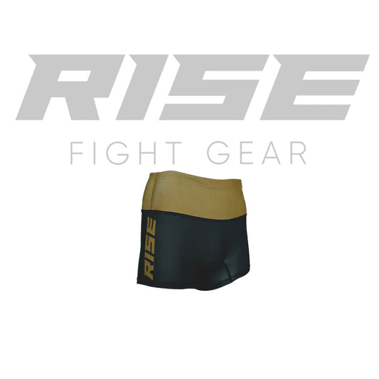 RISE WOMAN SHORTS LEGGINGS (BLACK/GOLD)