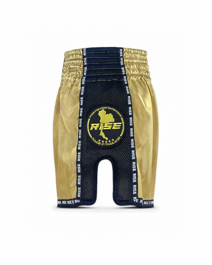 RISE MUAY THAI SHORTS SATIN (GOLD/GOLD)