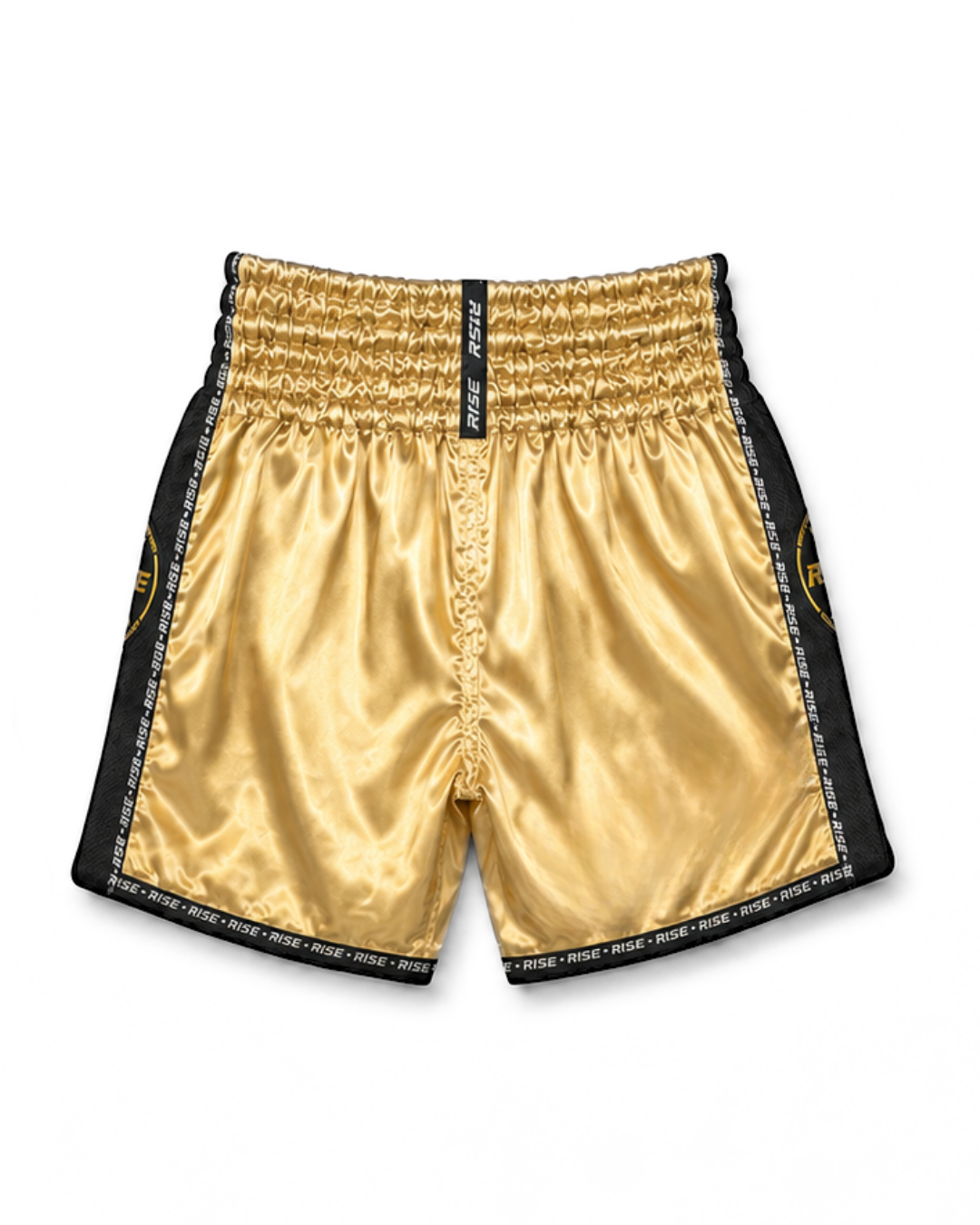 RISE MUAY THAI SHORTS SATIN (GOLD/GOLD)