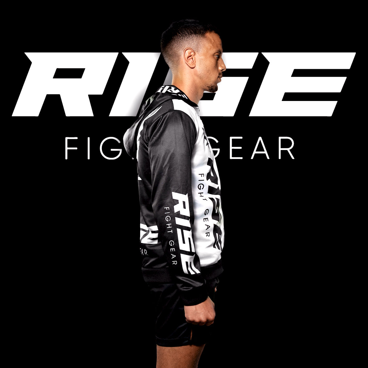 RISE HOODIE JACKET (BLACK/WHITE)