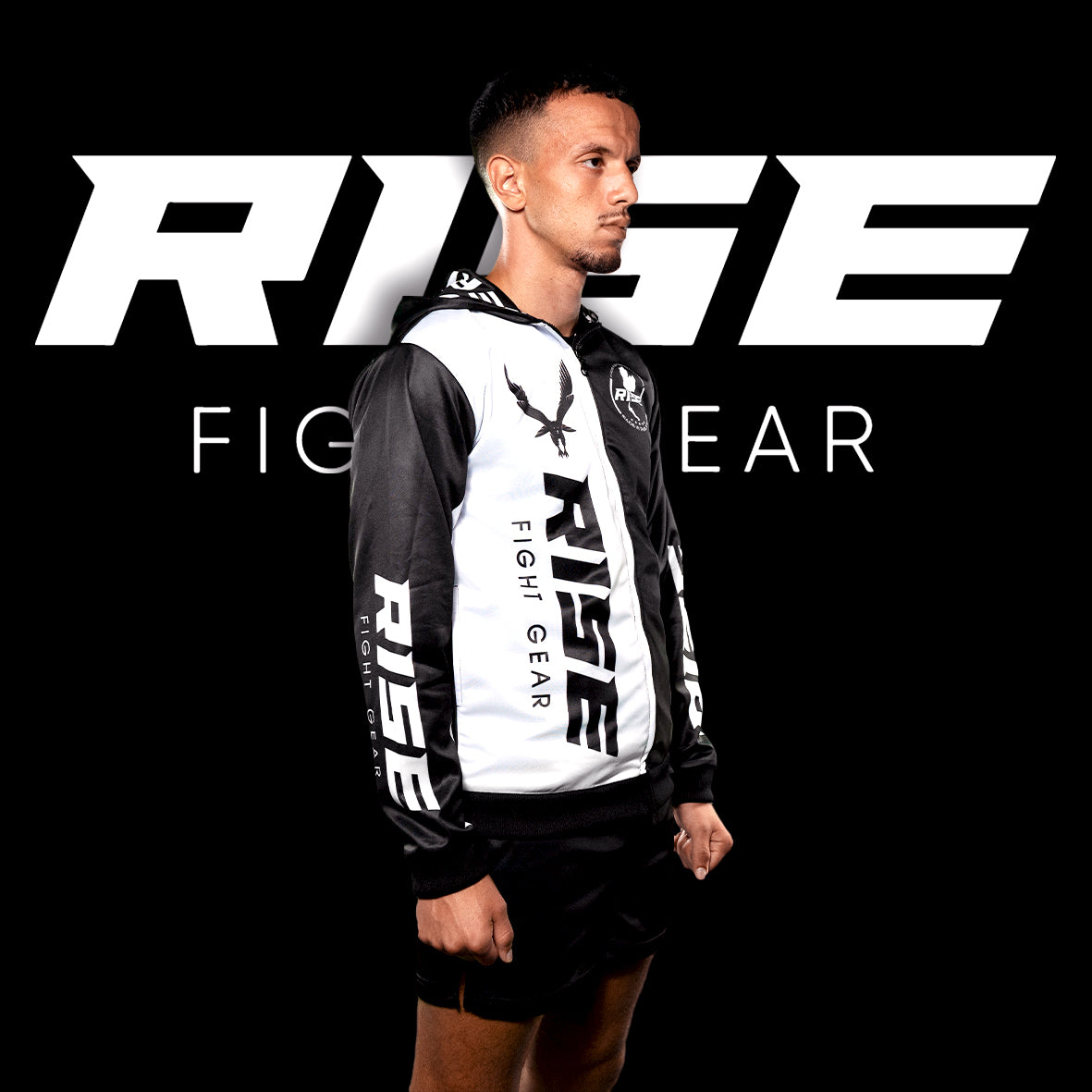 RISE HOODIE JACKET (BLACK/WHITE)