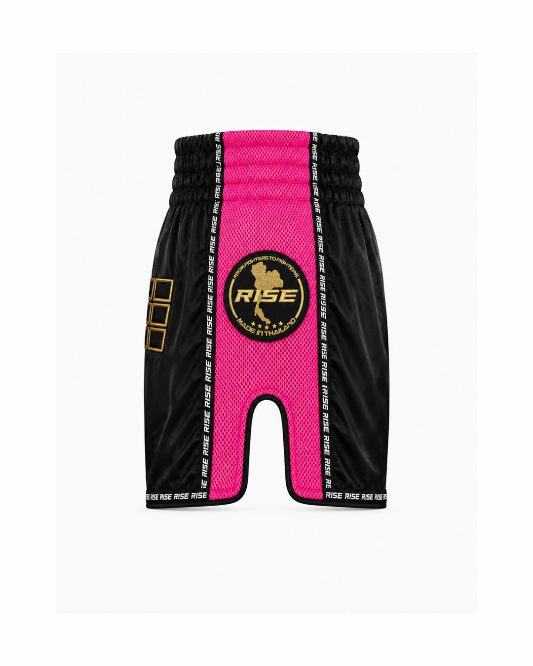 RISE MESH MUAY THAI SHORTS (BLACK/PINK)