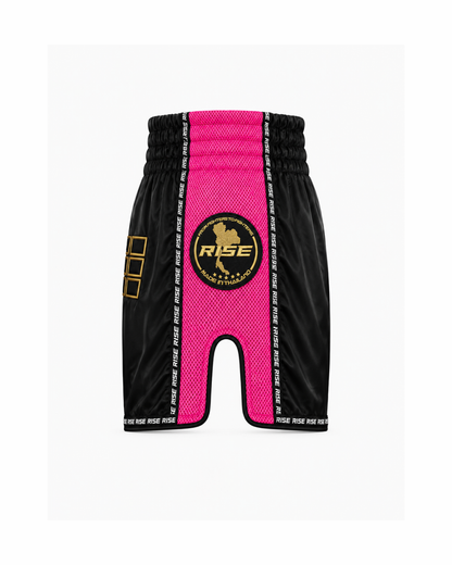 RISE MESH MUAY THAI SHORTS (BLACK/PINK)