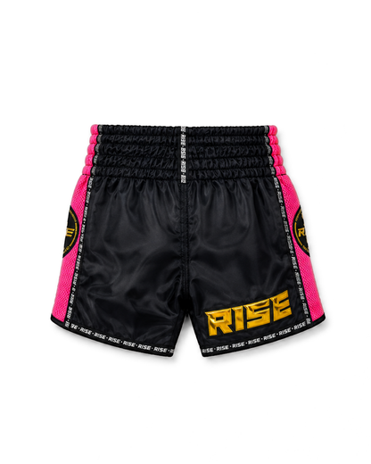 RISE MESH MUAY THAI SHORTS (BLACK/PINK)