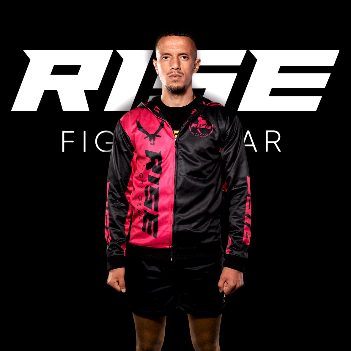 RISE HOODIE JACKET (BLACK/NEON PINK)