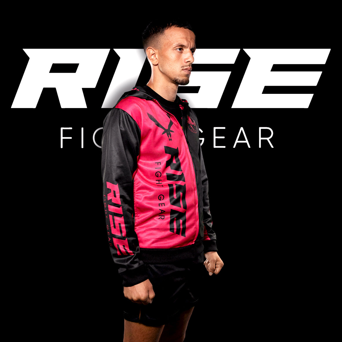 RISE HOODIE JACKET (BLACK/NEON PINK)