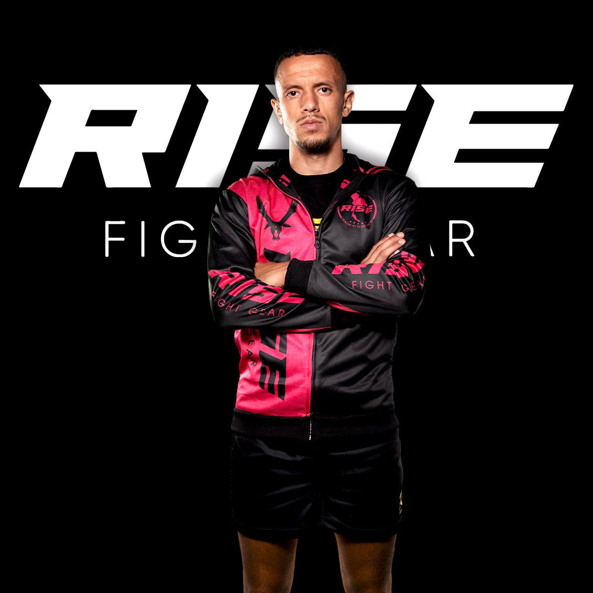 RISE HOODIE JACKET (BLACK/NEON PINK)