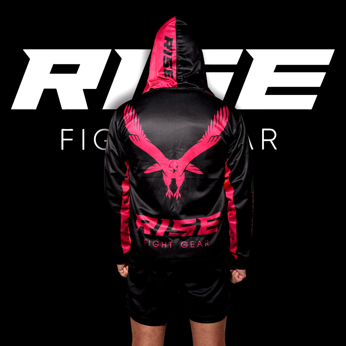 RISE HOODIE JACKET (BLACK/NEON PINK)