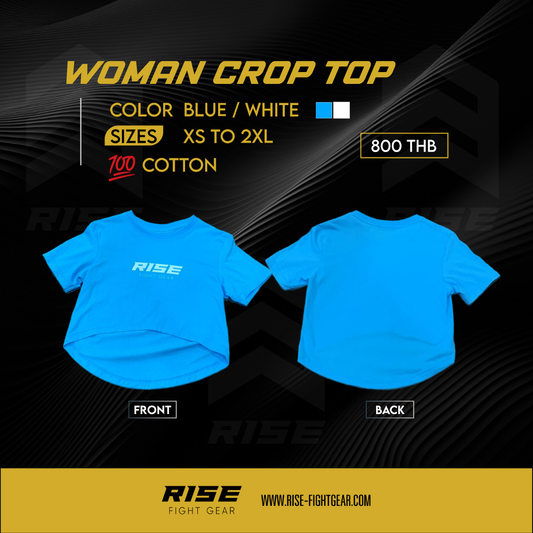 RISE WOMAN CROP TOP COTTON (BLUE/WHITE)