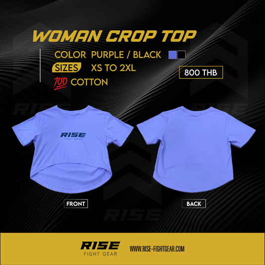 RISE WOMAN CROP TOP COTTON (PURPLE/BLACK)