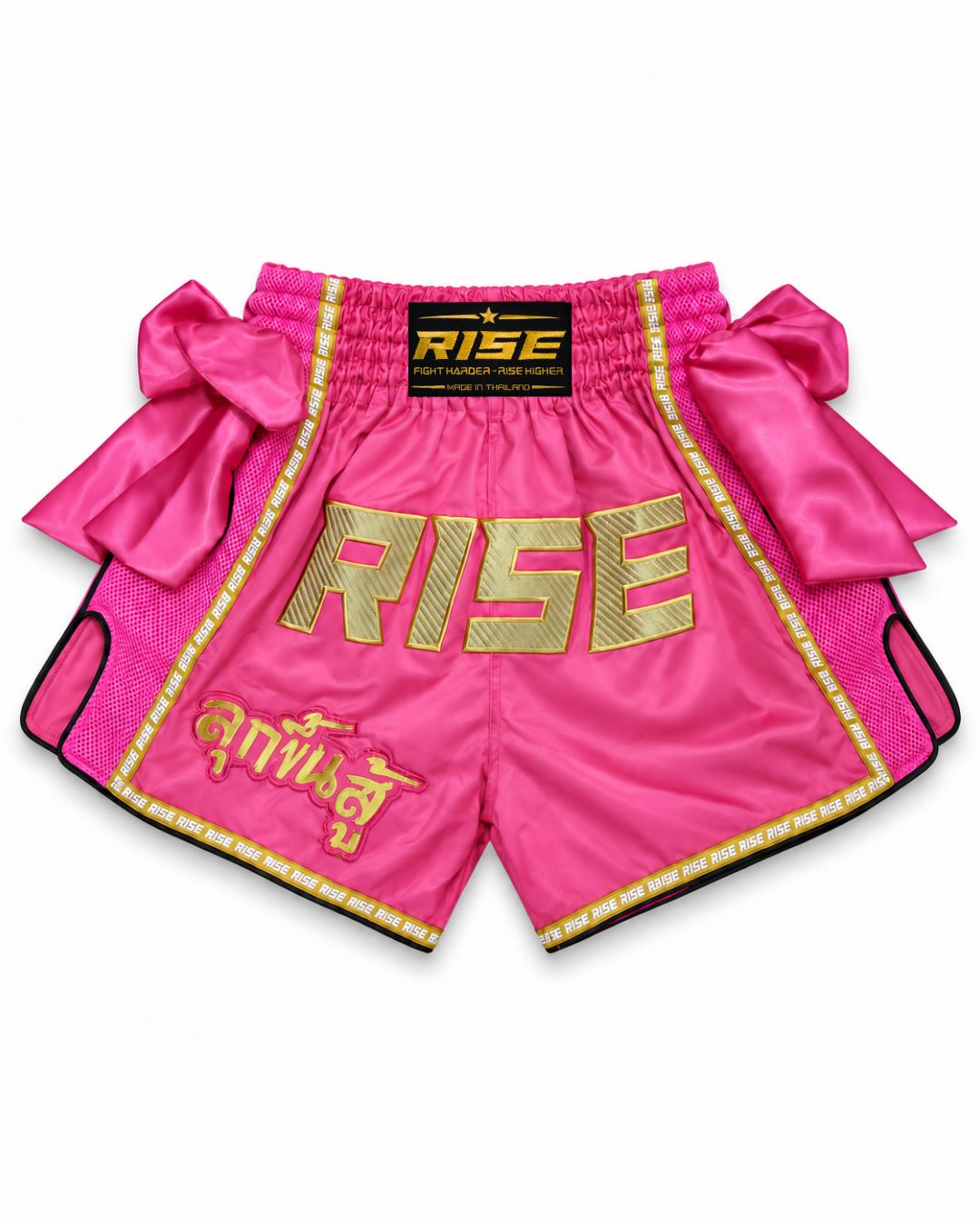 RISE RIBBON MUAY THAI SHORTS (PINK)